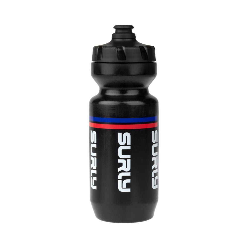Surly Intergalactic Purist Water Bottle, black, 22oz, on white background